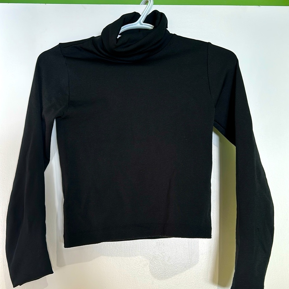 BRANDLESS black turtle neck crop top